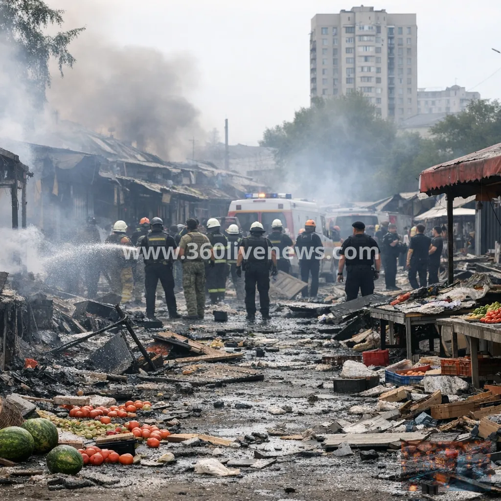 Russian strikes hit Kyiv market and other areas across Ukraine