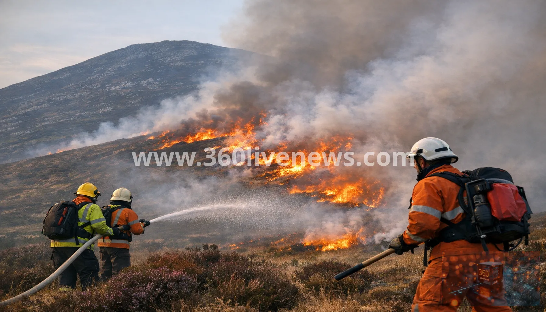 Wildfire reignites on Slievenamon in Ireland as crews return to the mountain