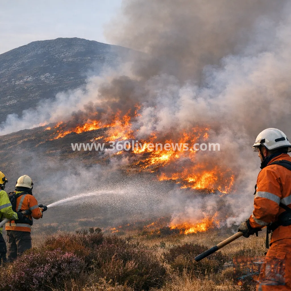 Wildfire reignites on Slievenamon in Ireland as crews return to the mountain