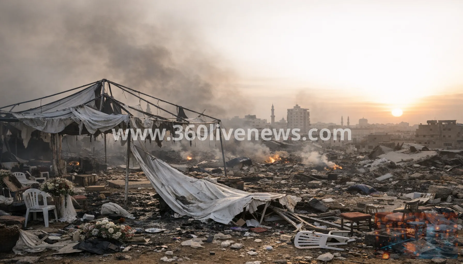 Israeli strike on wedding tent in Gaza City kills at least six