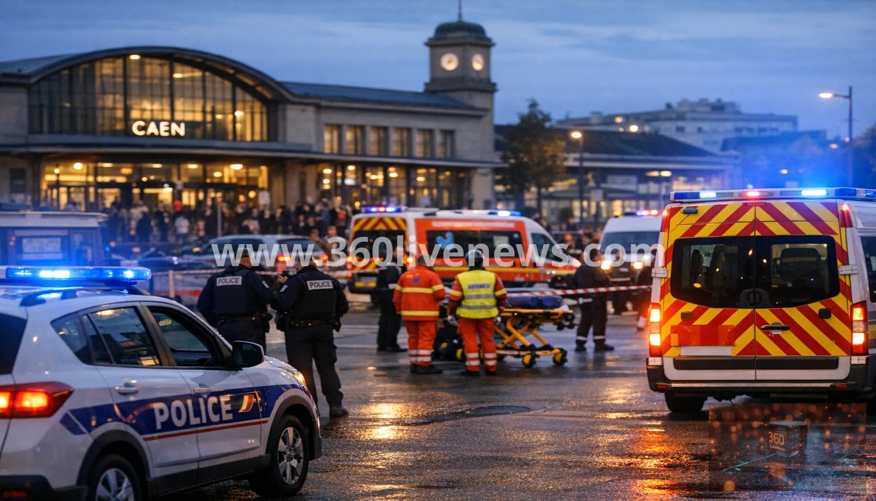 Two dead and 10 hurt after car rams into crowd near Caen station