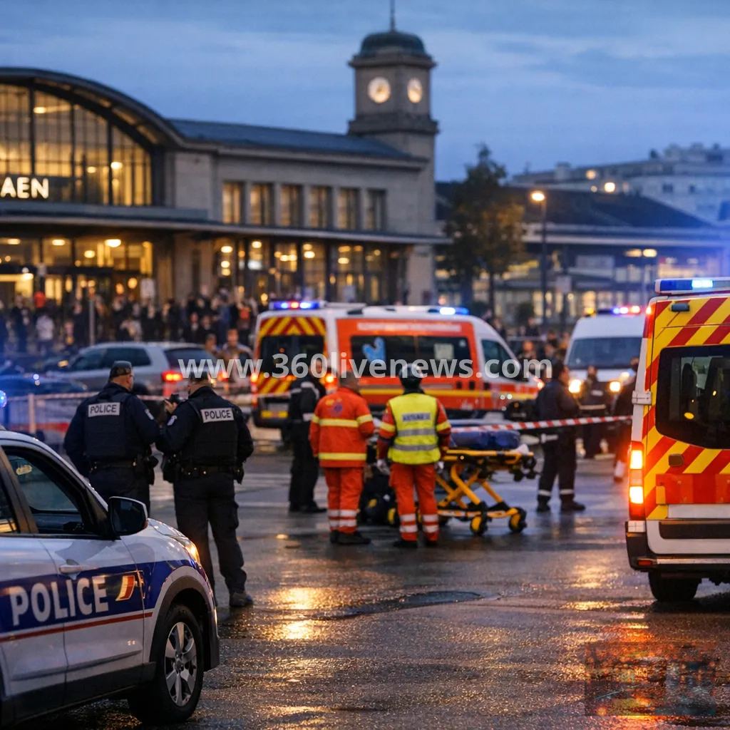 Two dead and 10 hurt after car rams into crowd near Caen station