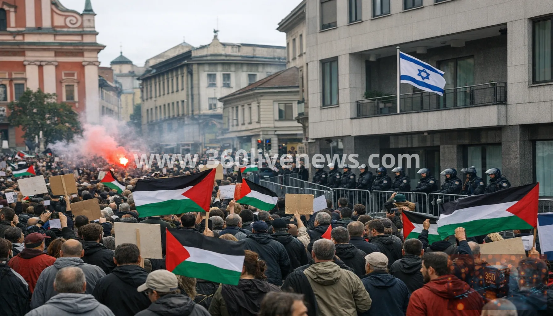 Thousands protest in Ljubljana as Slovenia opens Israel's first embassy