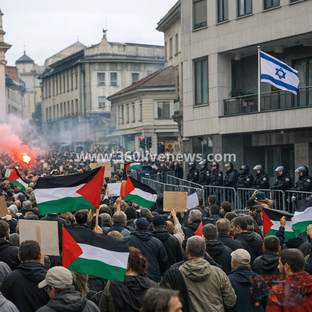Thousands protest in Ljubljana as Slovenia opens Israel's first embassy