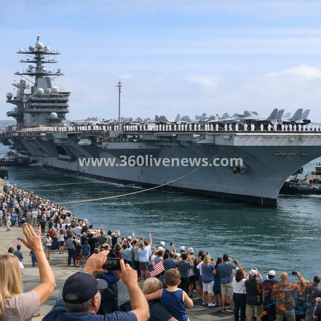 USS Abraham Lincoln returns to San Diego after 322-day deployment
