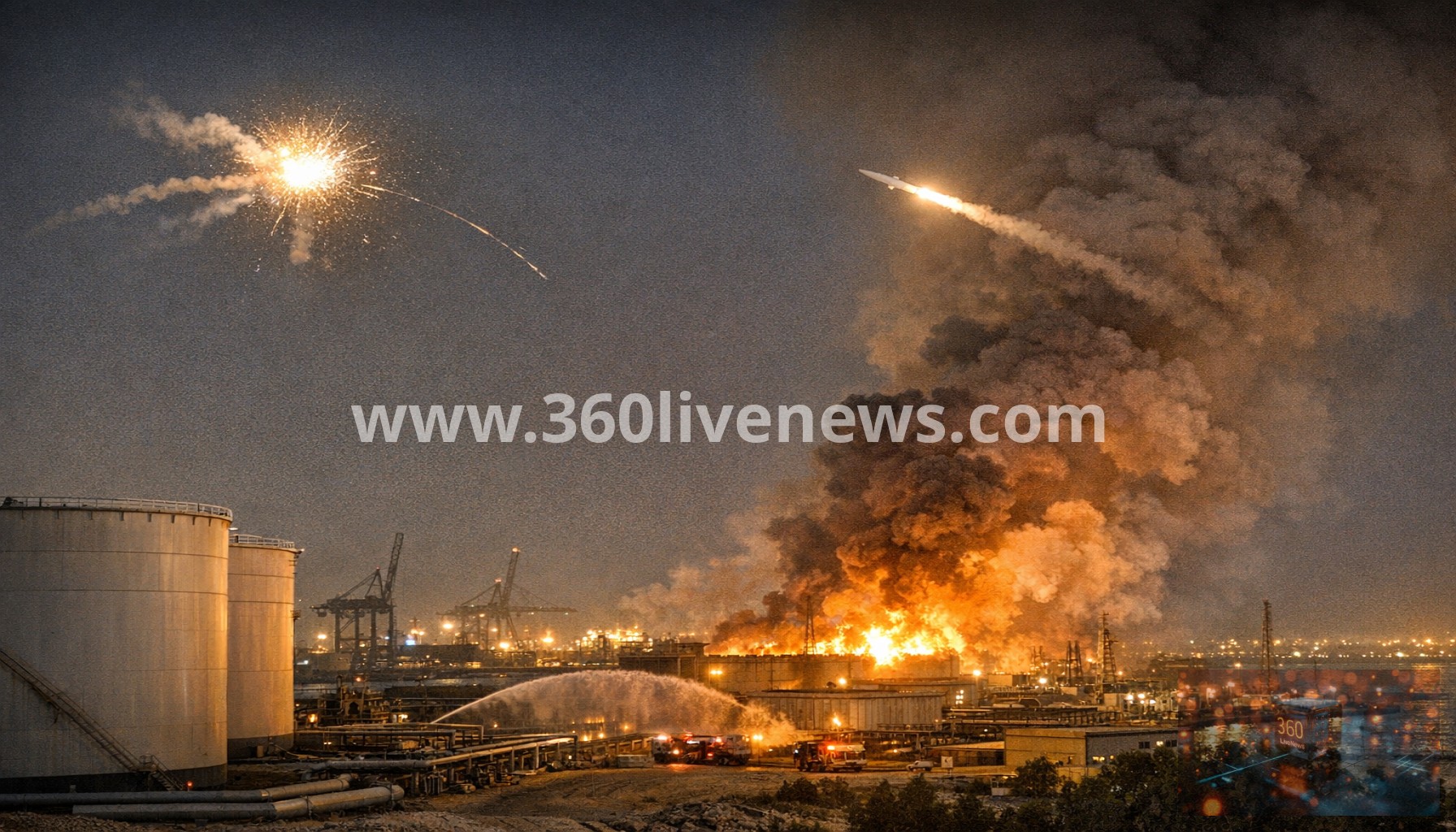 UAE intercepts missiles and reports drone-hit fire at Fujairah oil zone