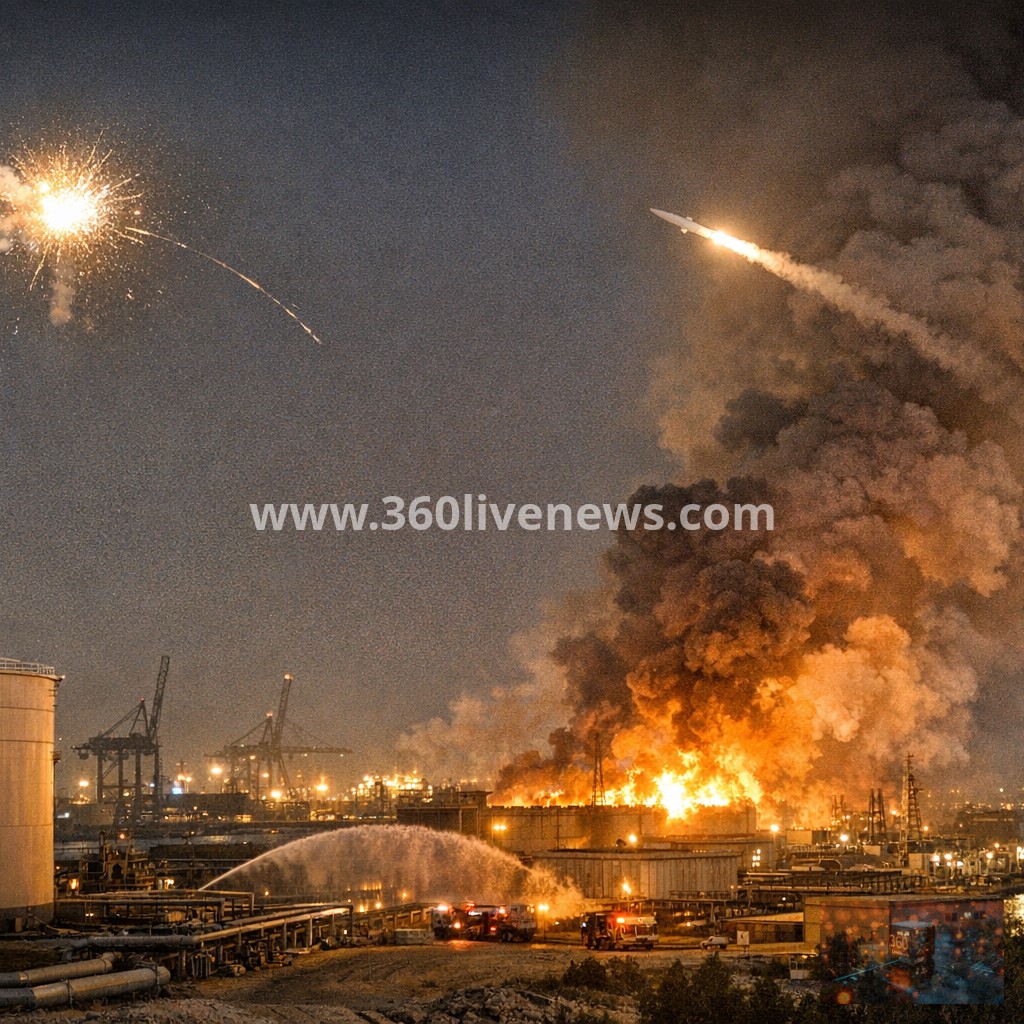 UAE intercepts missiles and reports drone-hit fire at Fujairah oil zone