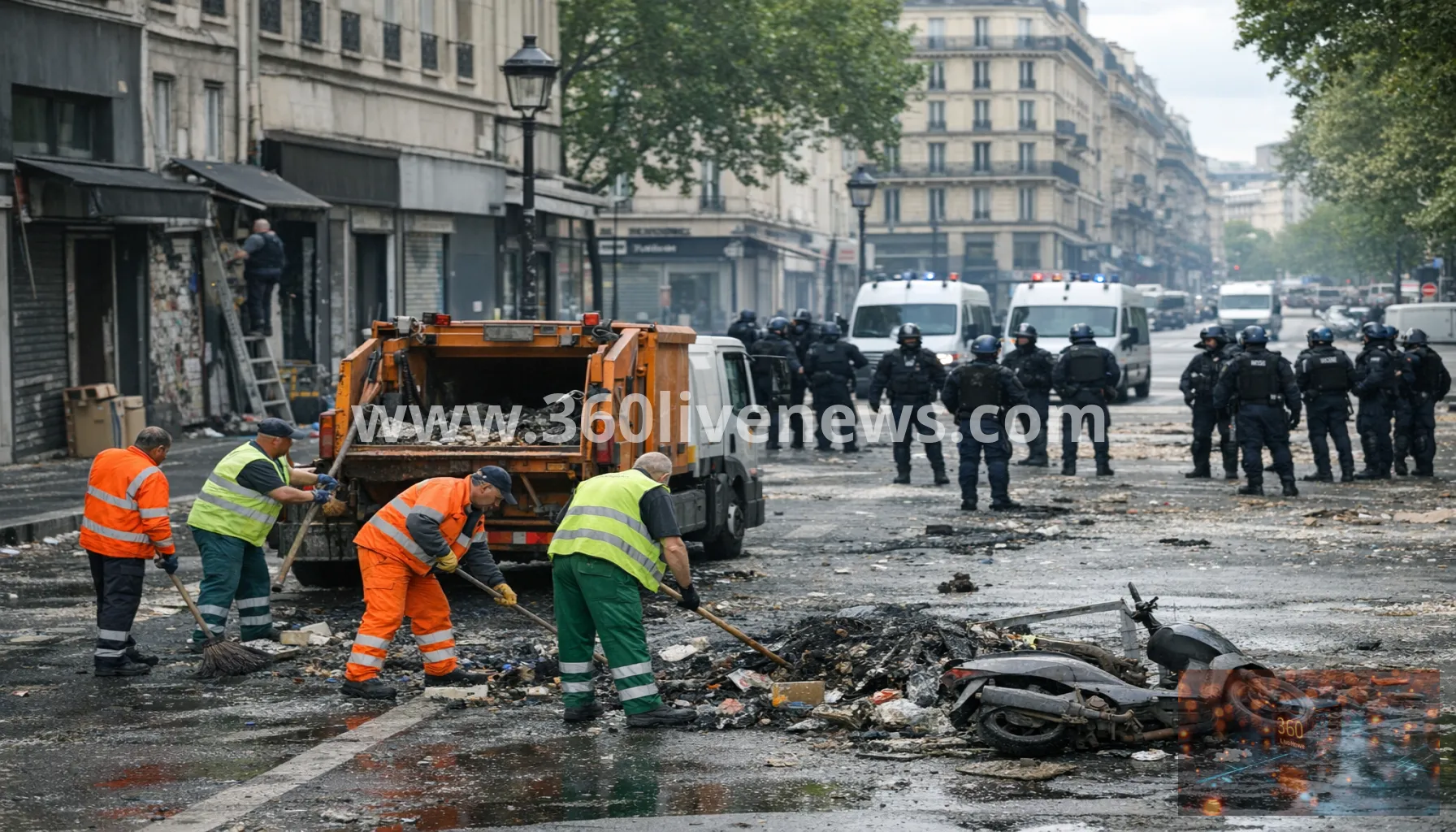 France begins cleanup after weekend riots as police remain deployed