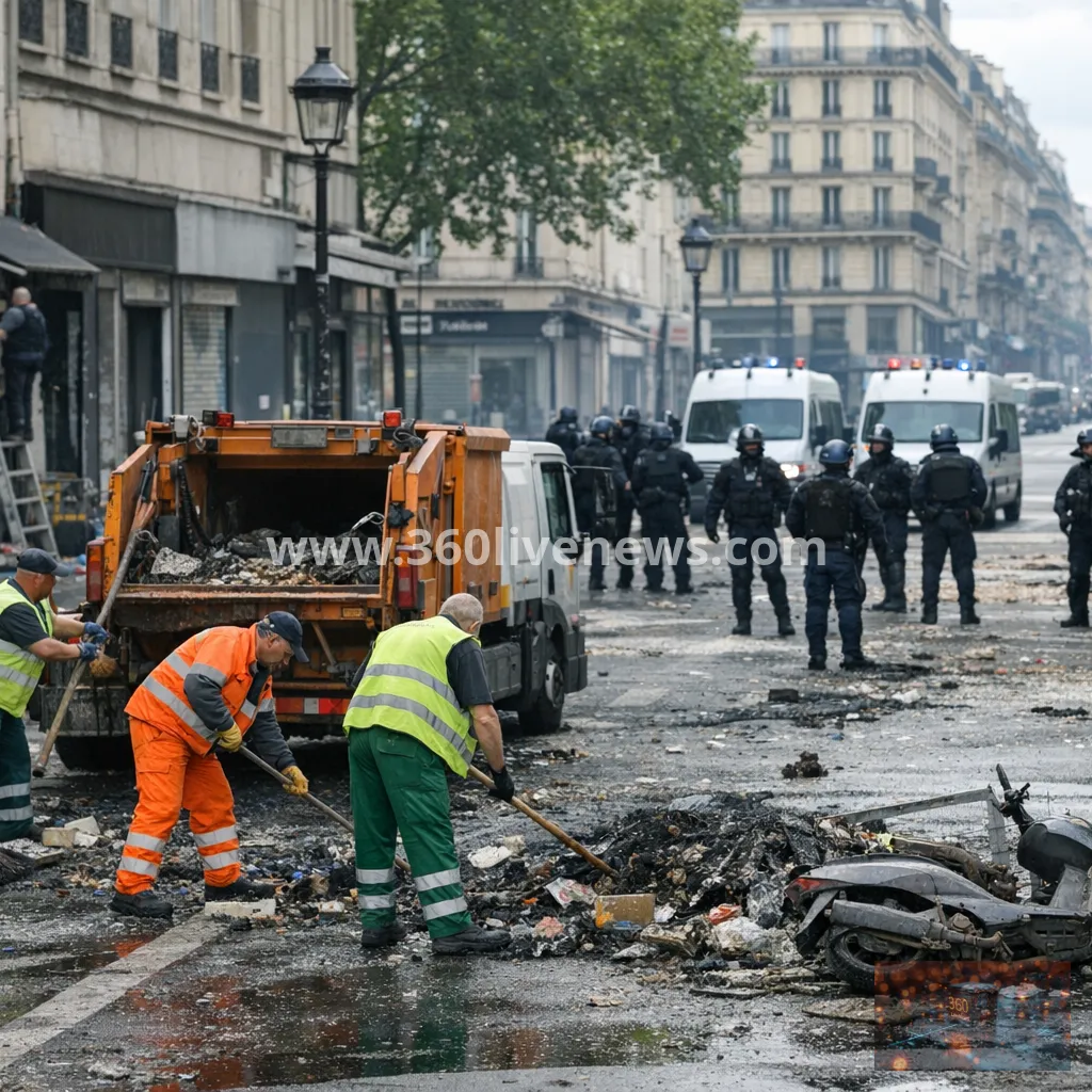 France begins cleanup after weekend riots as police remain deployed