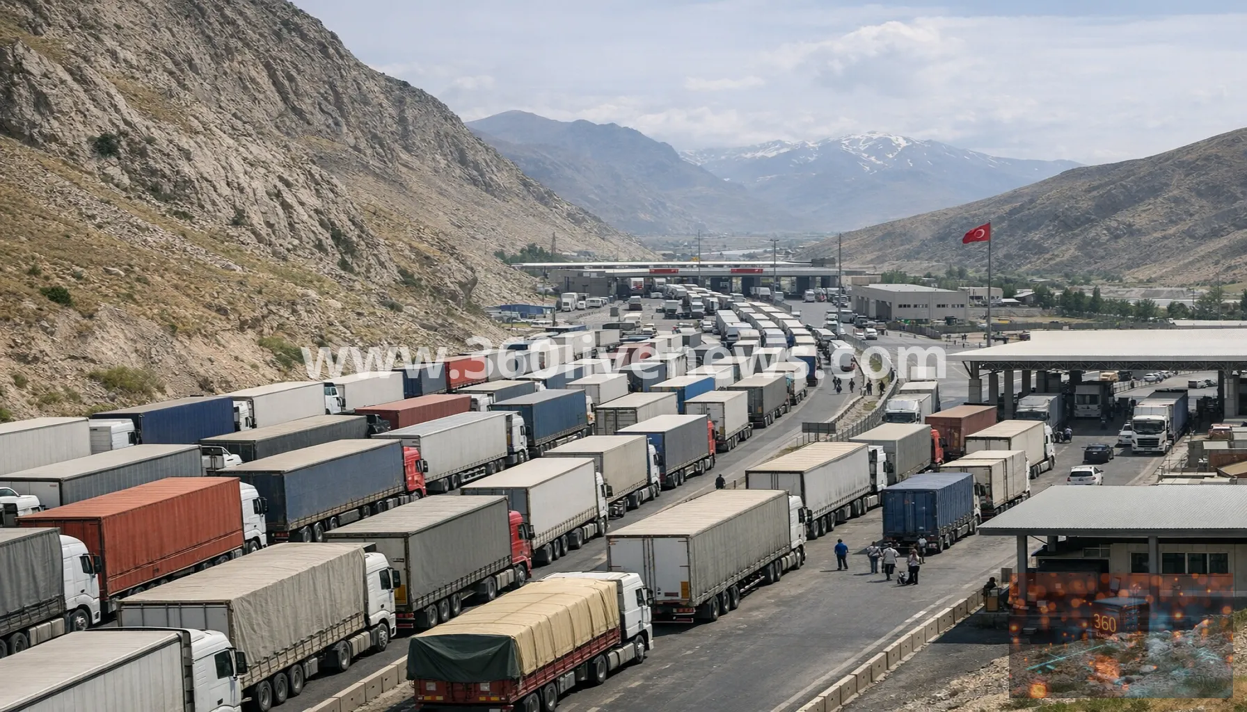 Hundreds of trucks face severe delays at Turkey-Iran border crossing
