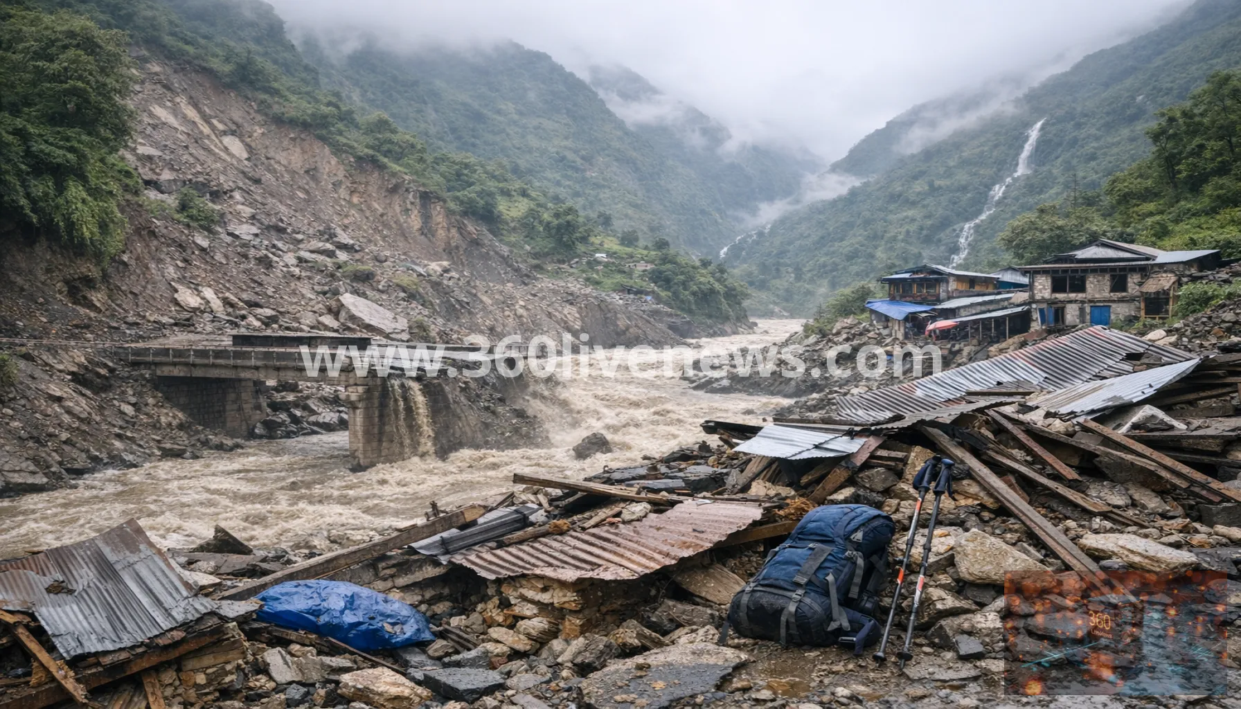 Deadly landslides and heavy rain in Nepal strand trekkers and destroy infrastructure