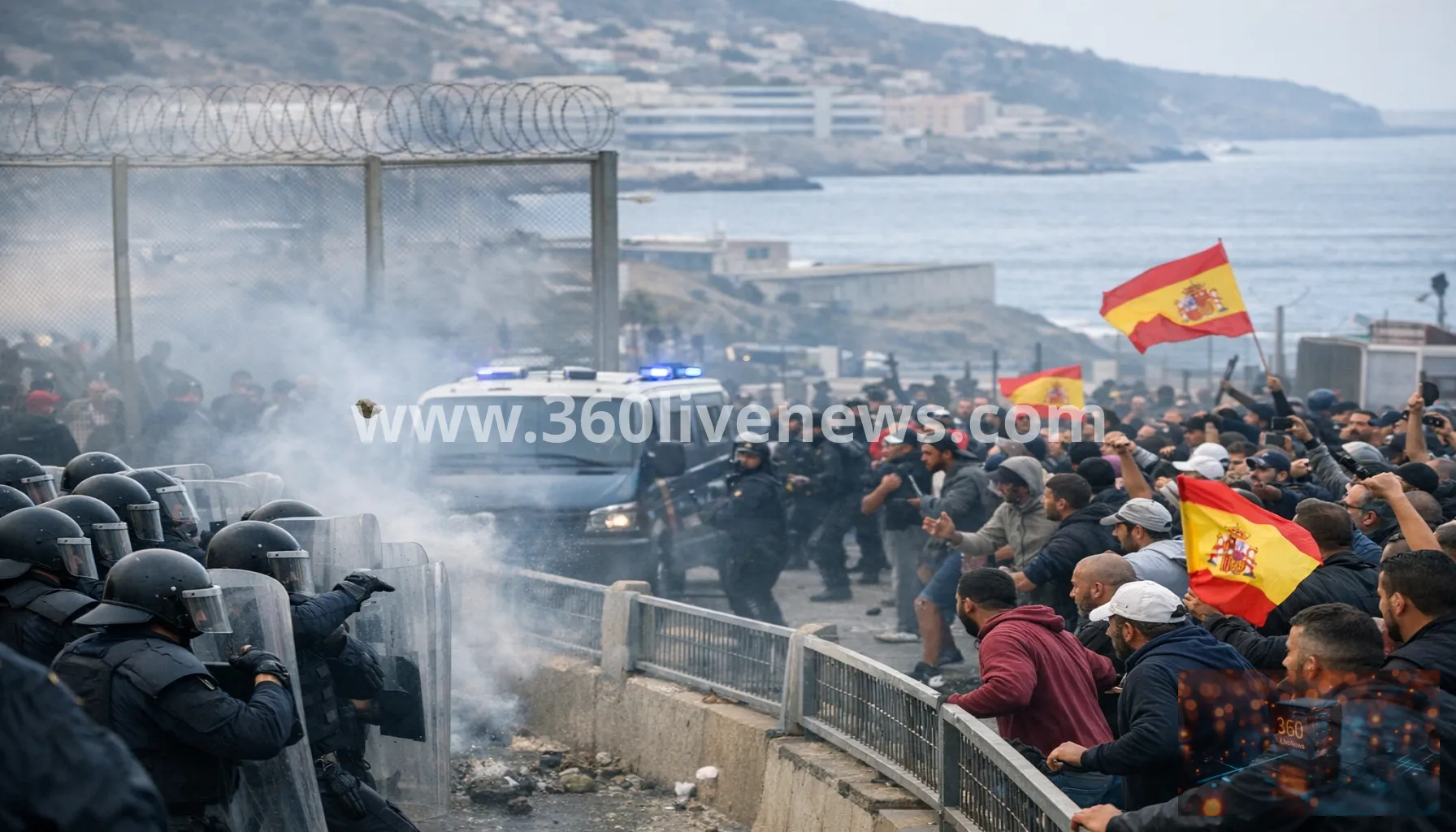 Ceuta anti-migrant protests escalate into clashes with police as Spain urges calm
