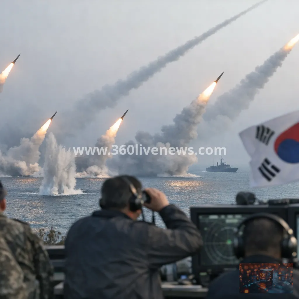 North Korea fires around a dozen ballistic missiles off east coast amid rising tensions with South Korea