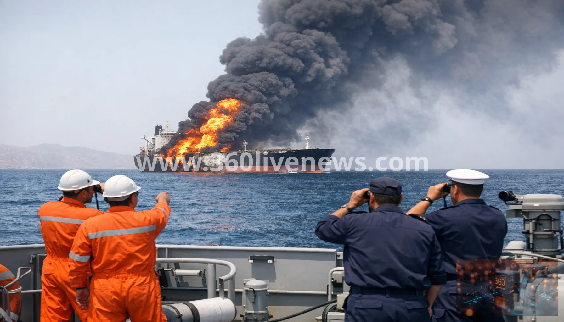 Another tanker catches fire near Hormuz after two cargo ships sink