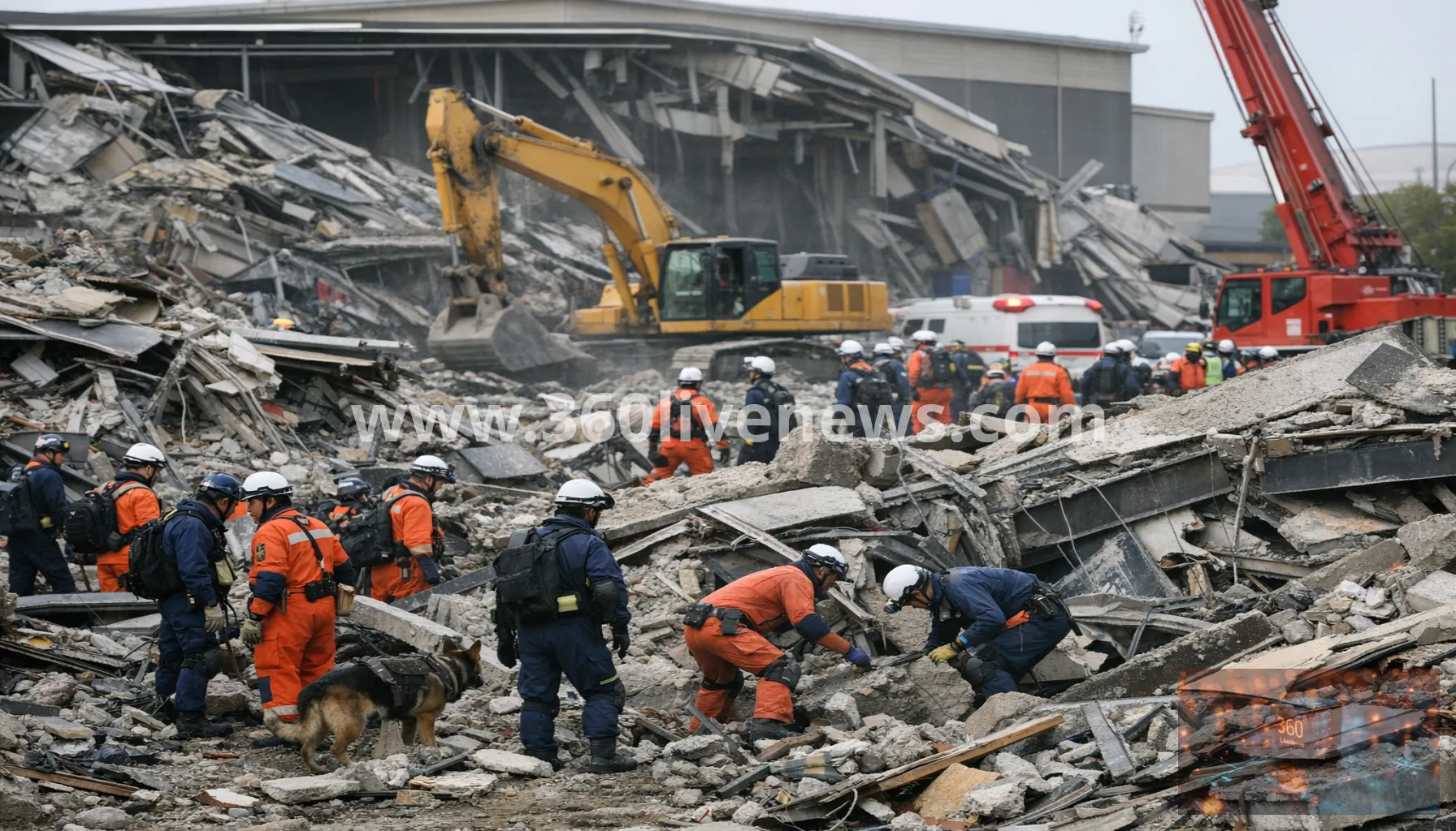 Search for survivors after magnitude-7.1 earthquake collapses shopping centre in Japan's Kumamoto prefecture