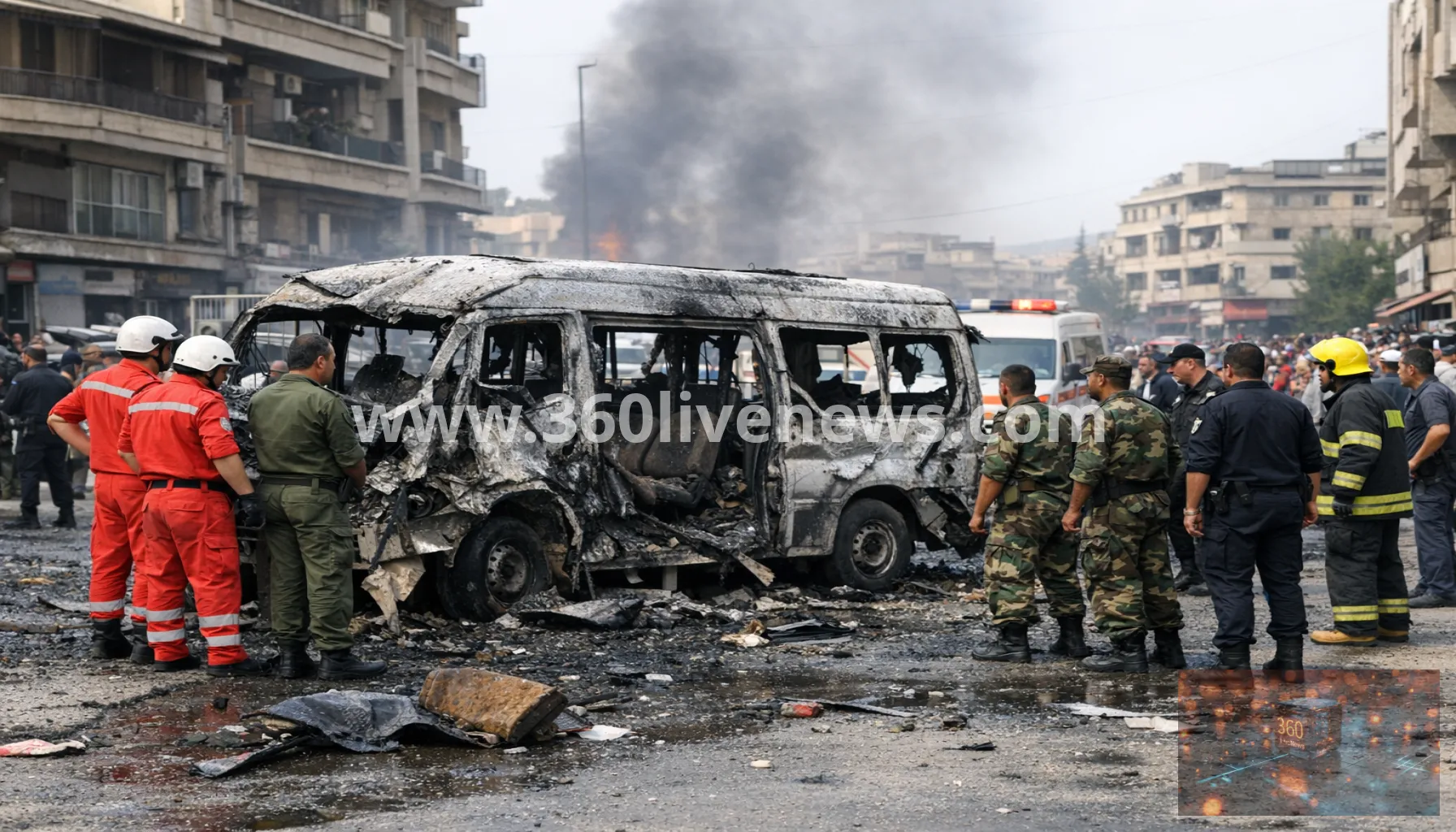 At least two killed in minibus bombing near Damascus in Jaramana