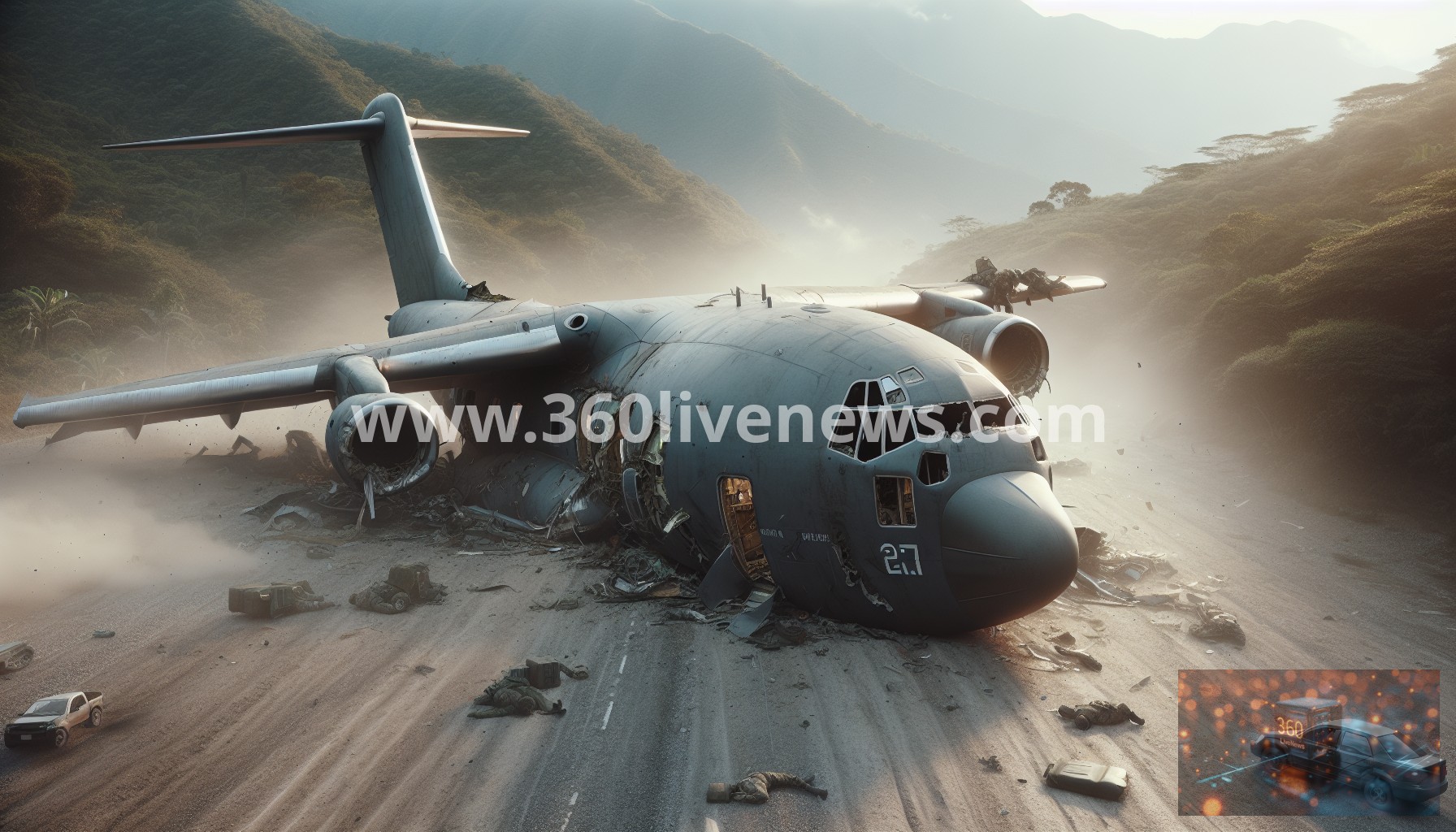 Colombian Air Force transport plane crashes near Puerto Leguízamo with around 110 soldiers on board