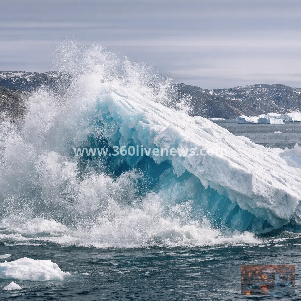 Massive iceberg overturns near Ilulissat on Greenland's west coast