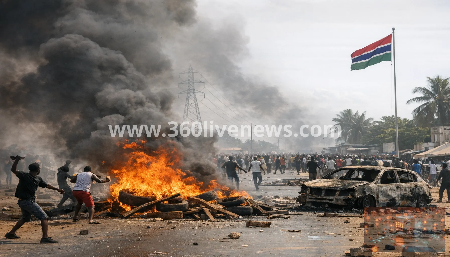 Violent protests over rolling blackouts in The Gambia as Barrow pledges new power capacity
