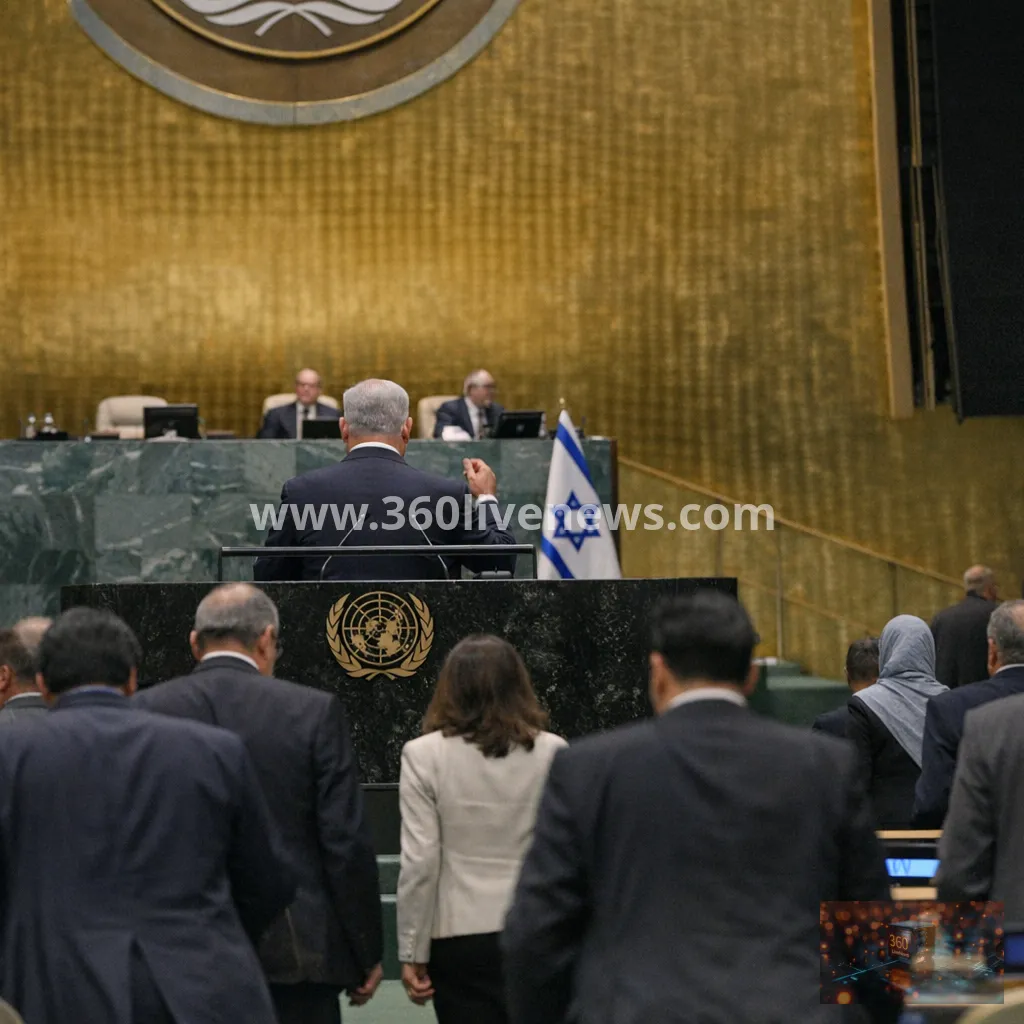 Netanyahu speech at UN prompts walkout as Gaza and Iran dispute deepens
