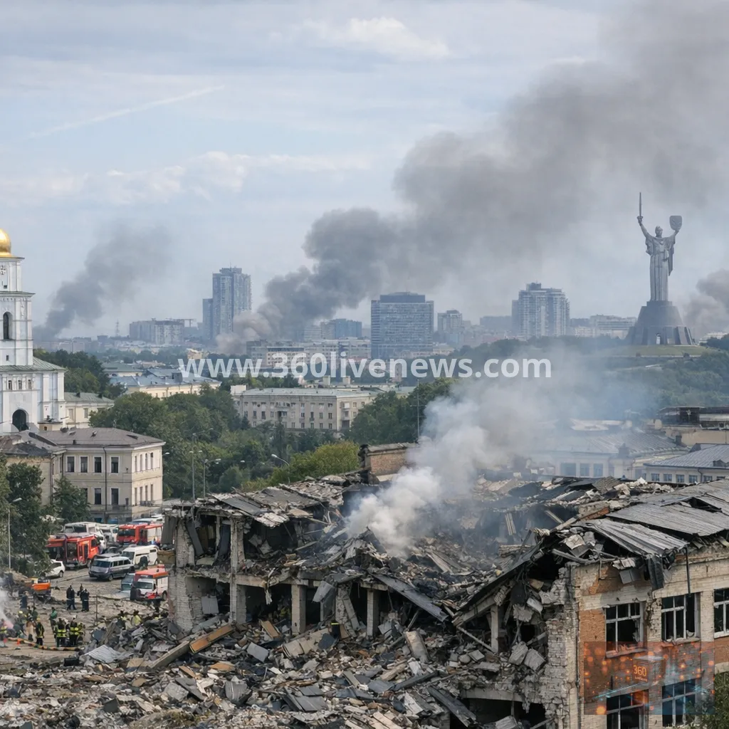 Russian drone and missile barrage kills at least 12 in Kyiv and surrounding region