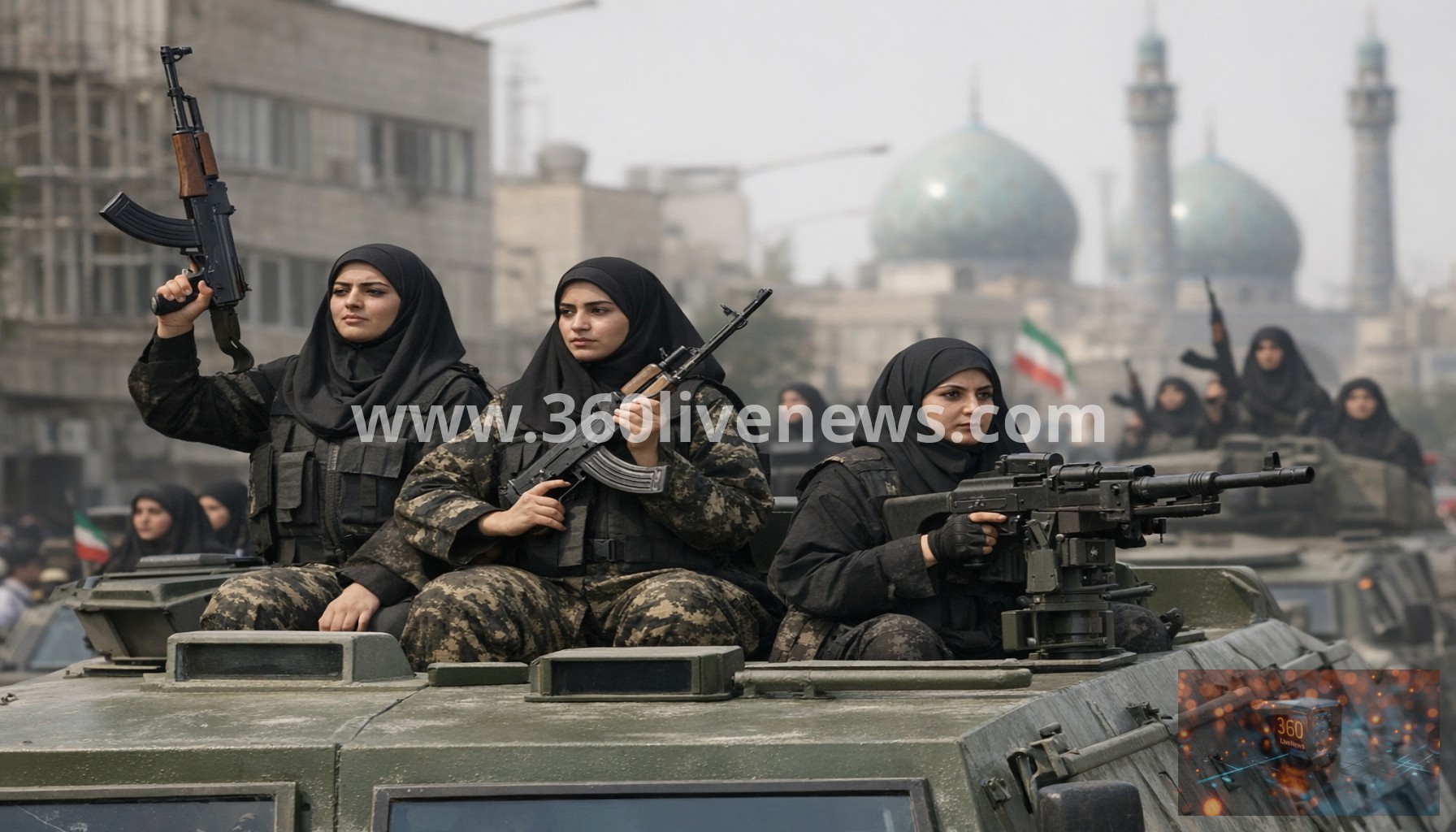 Iran parades armed women amid war, AI video authenticity questioned