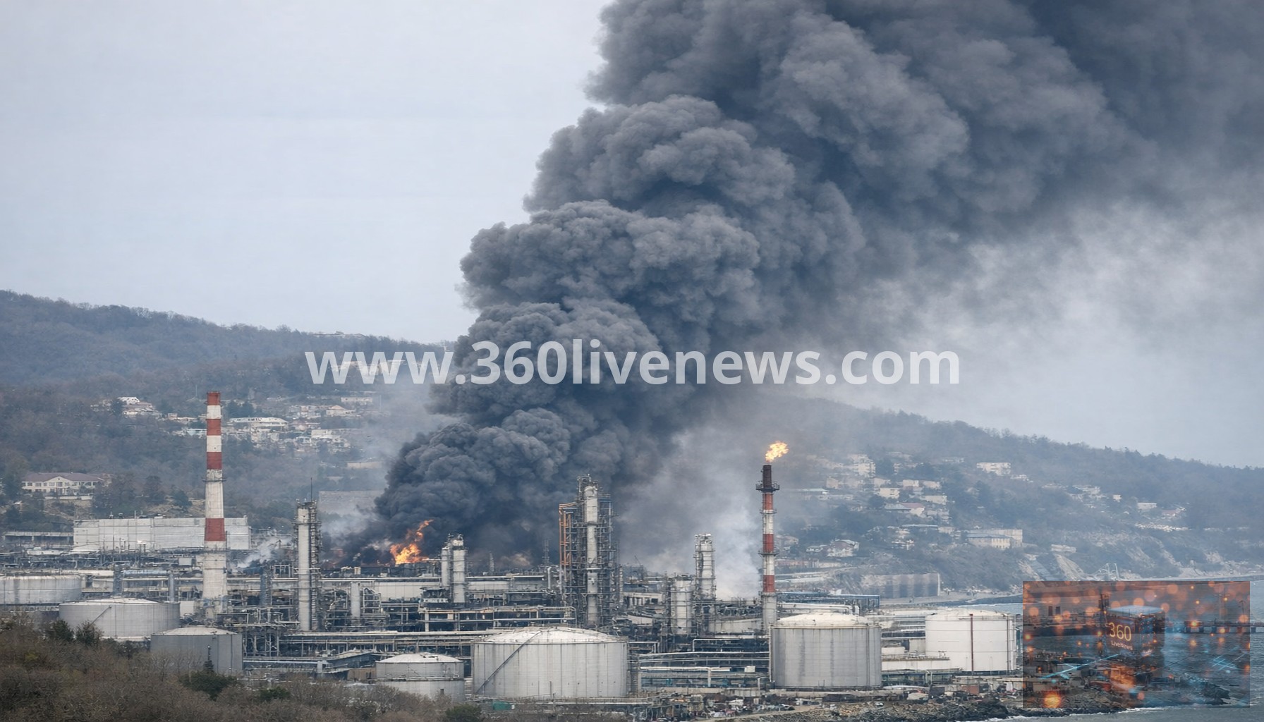 Ukrainian Drone Strikes Cause Fires and Environmental Damage at Tuapse Oil Refinery, Russia