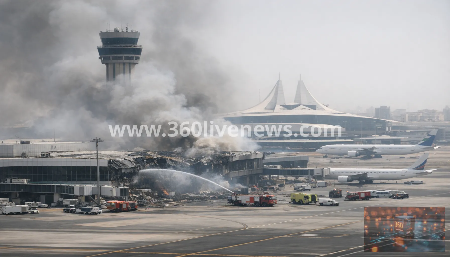 Kuwait airport hit by drones, killing one and halting flights