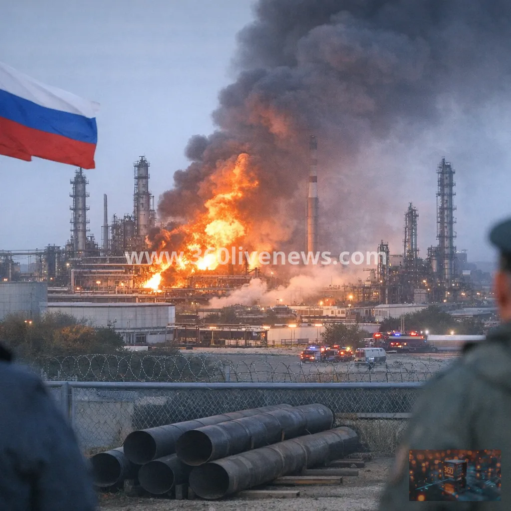 Drone attack sparks fire at Afipsky refinery in Russia's Krasnodar region