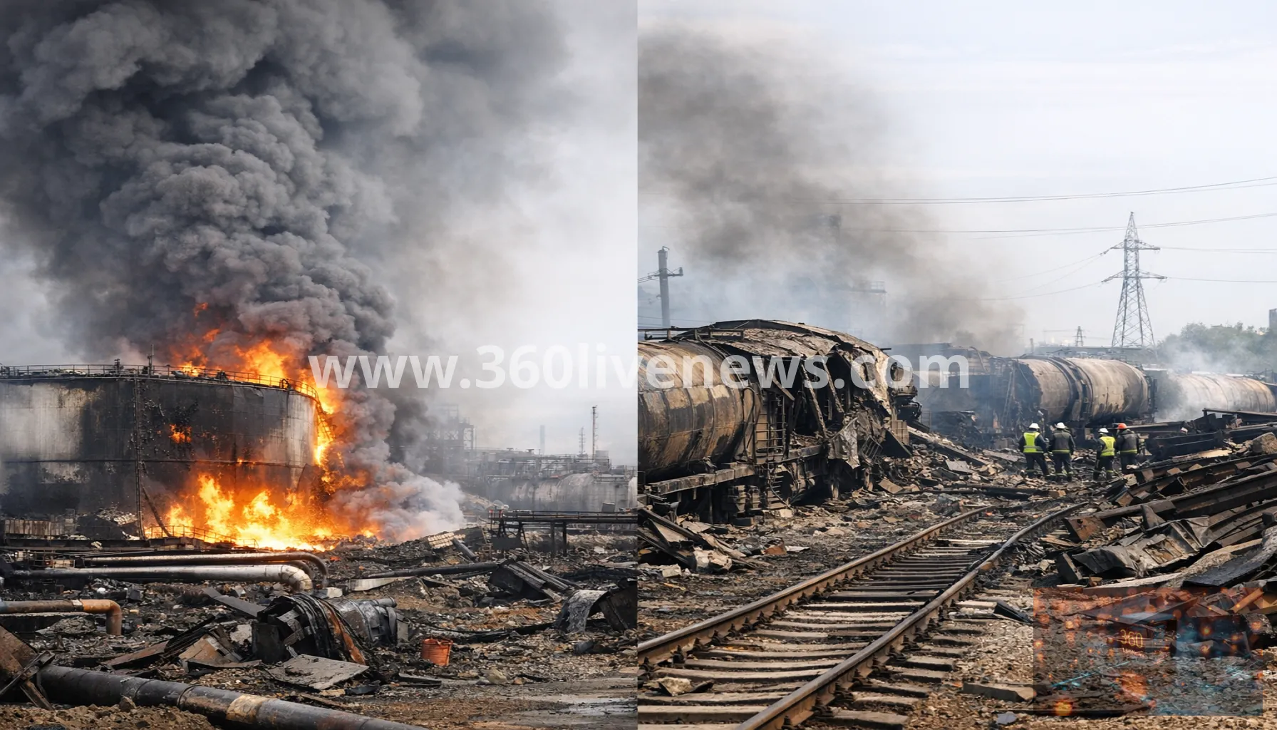 Russia and Ukraine trade strikes on rail, port and oil infrastructure