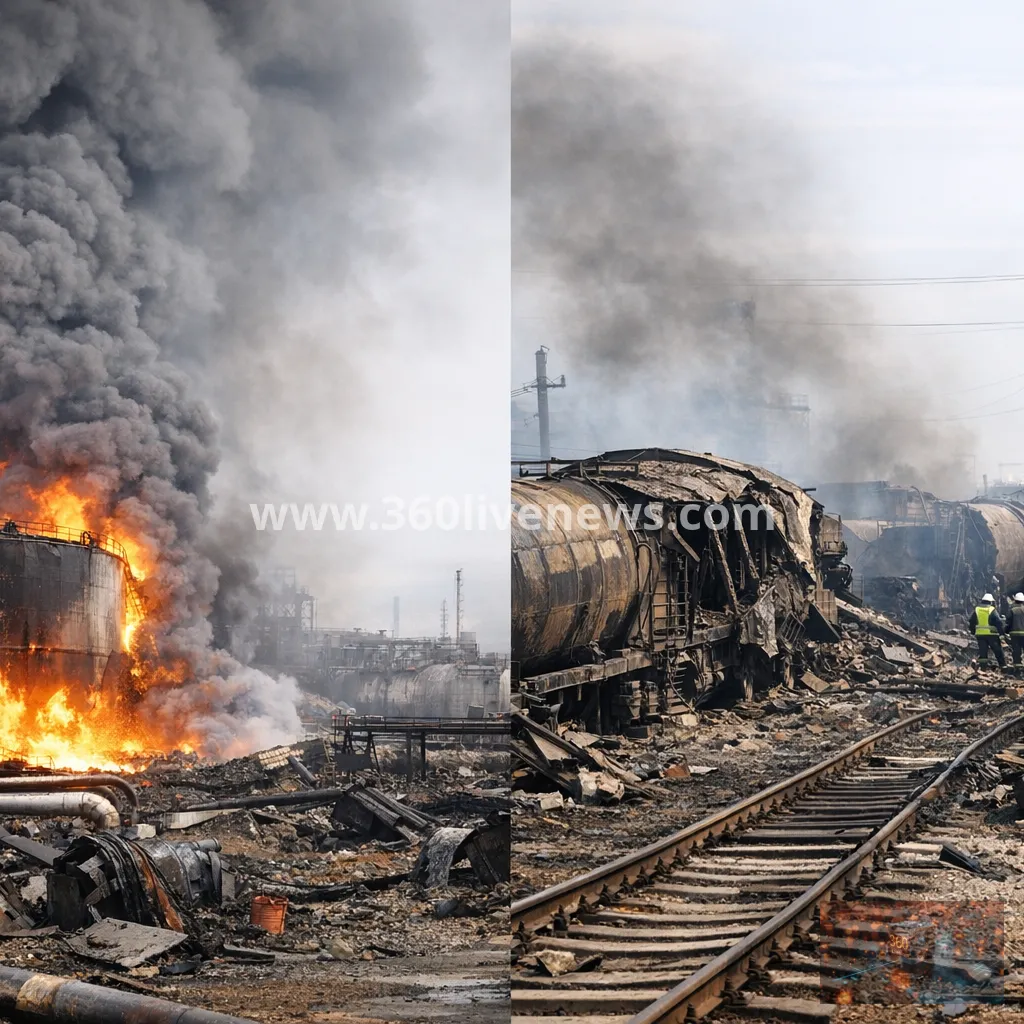 Russia and Ukraine trade strikes on rail, port and oil infrastructure