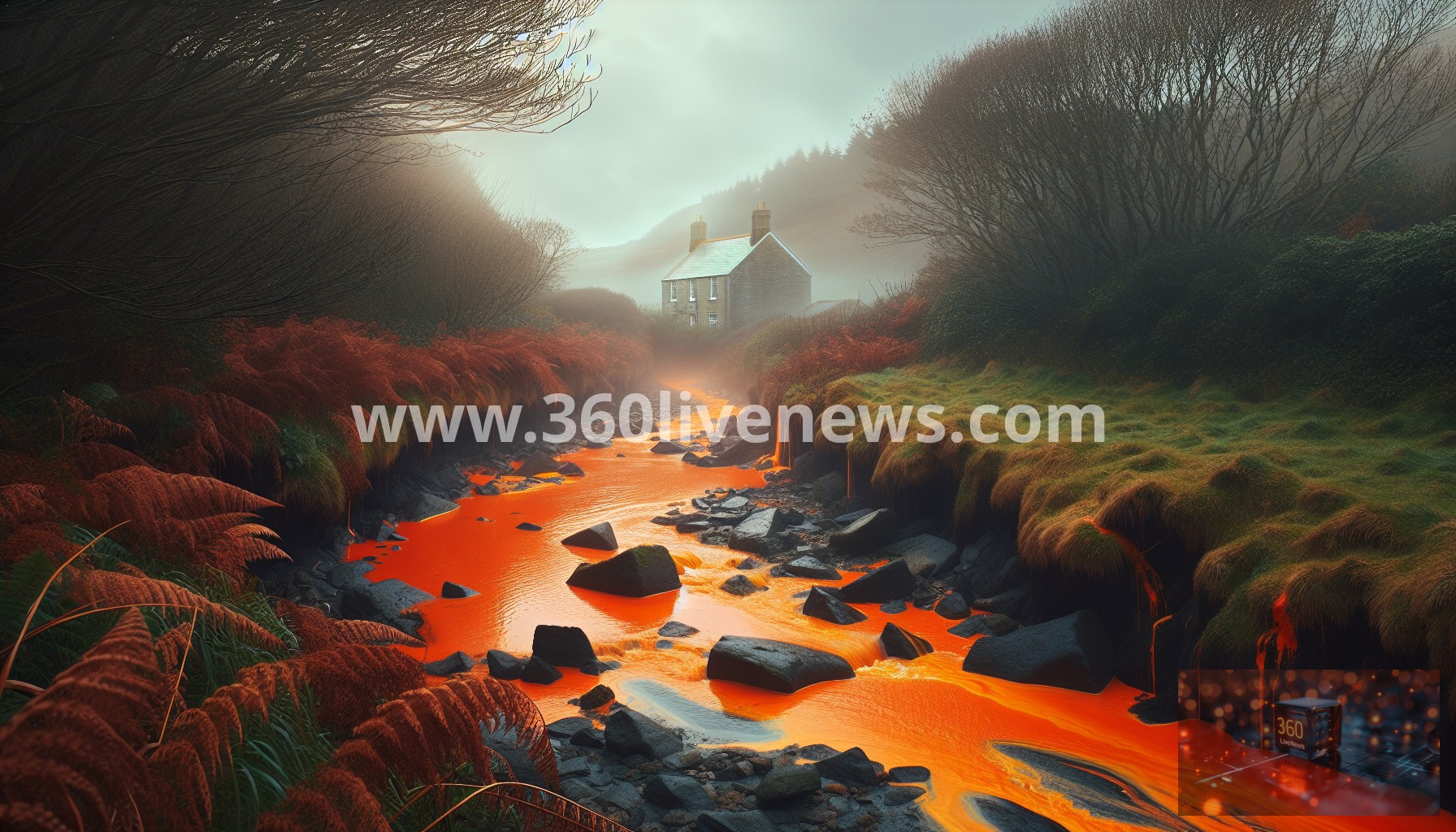 Environment Agency Investigates Pollution Incident After Stream Turns Bright Orange in Cornwall