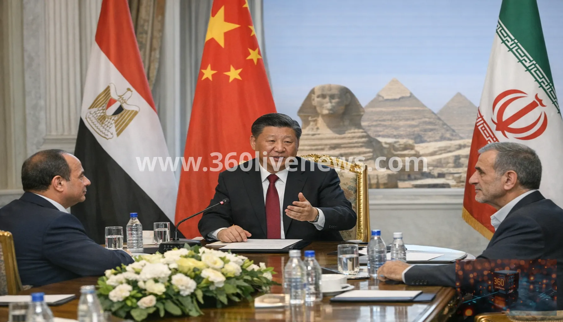 Xi urges Middle East states to oppose external interference during rare Egypt visit