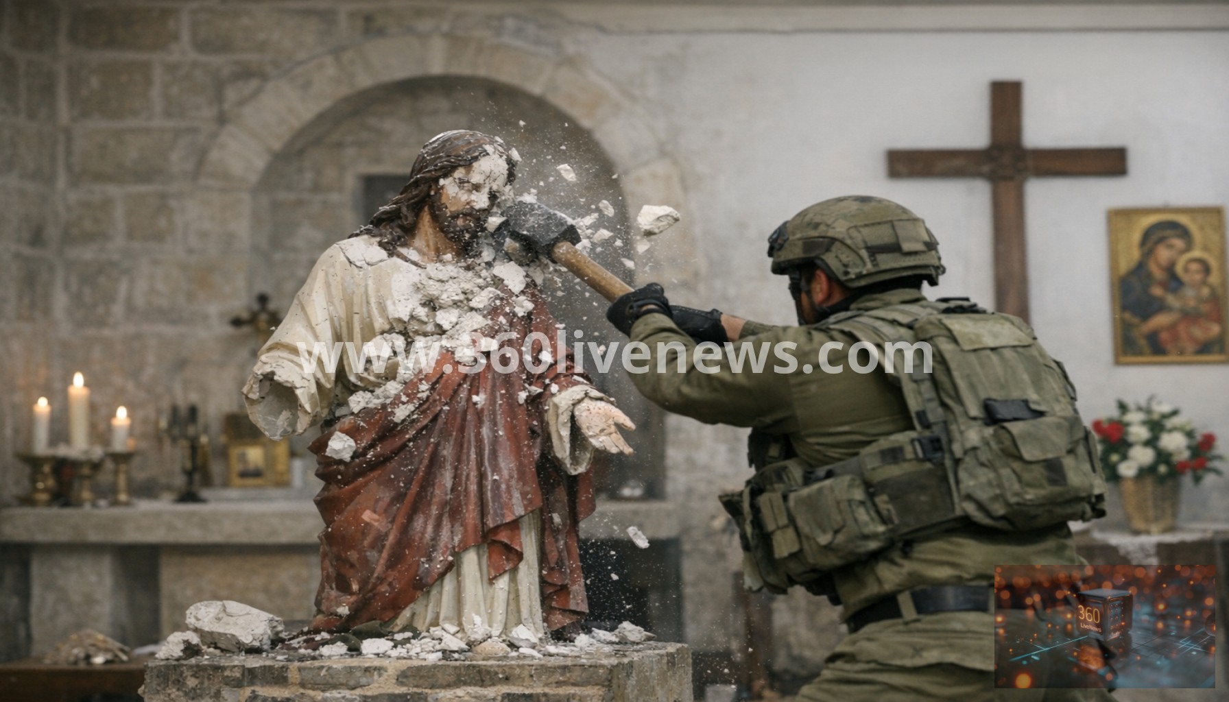 Israeli soldier vandalizes Jesus statue in Lebanon, prompting official condemnation and investigation