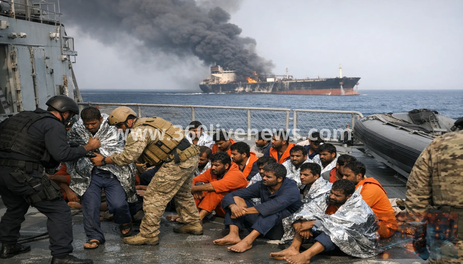 All 24 Indian crew rescued after tanker fire off Oman following reported US strike