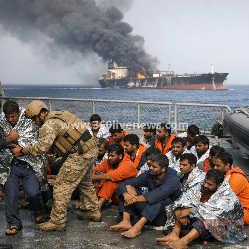 All 24 Indian crew rescued after tanker fire off Oman following reported US strike