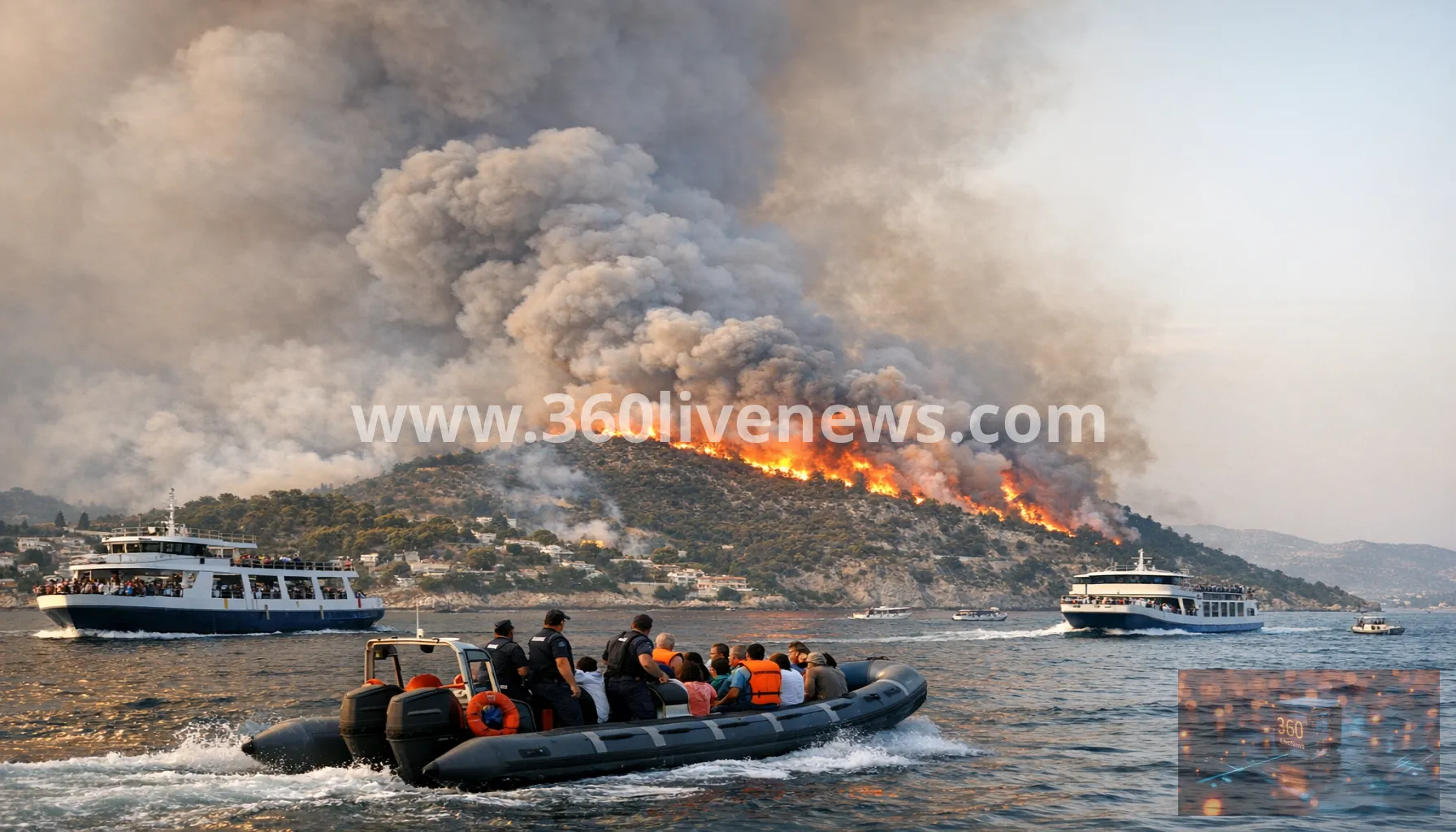 Two dead as wildfire on Greek island near Athens triggers sea evacuations