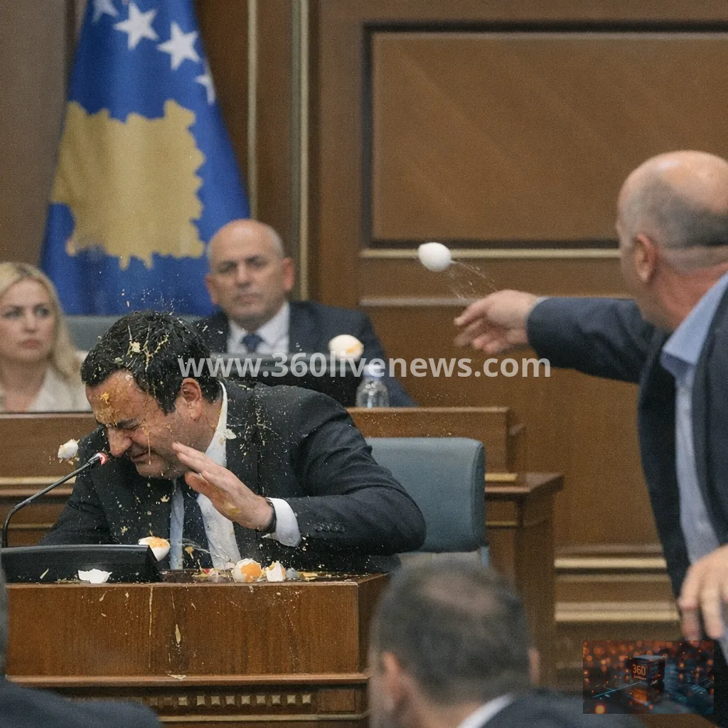 Opposition MP throws eggs at Kosovo acting prime minister during parliament session