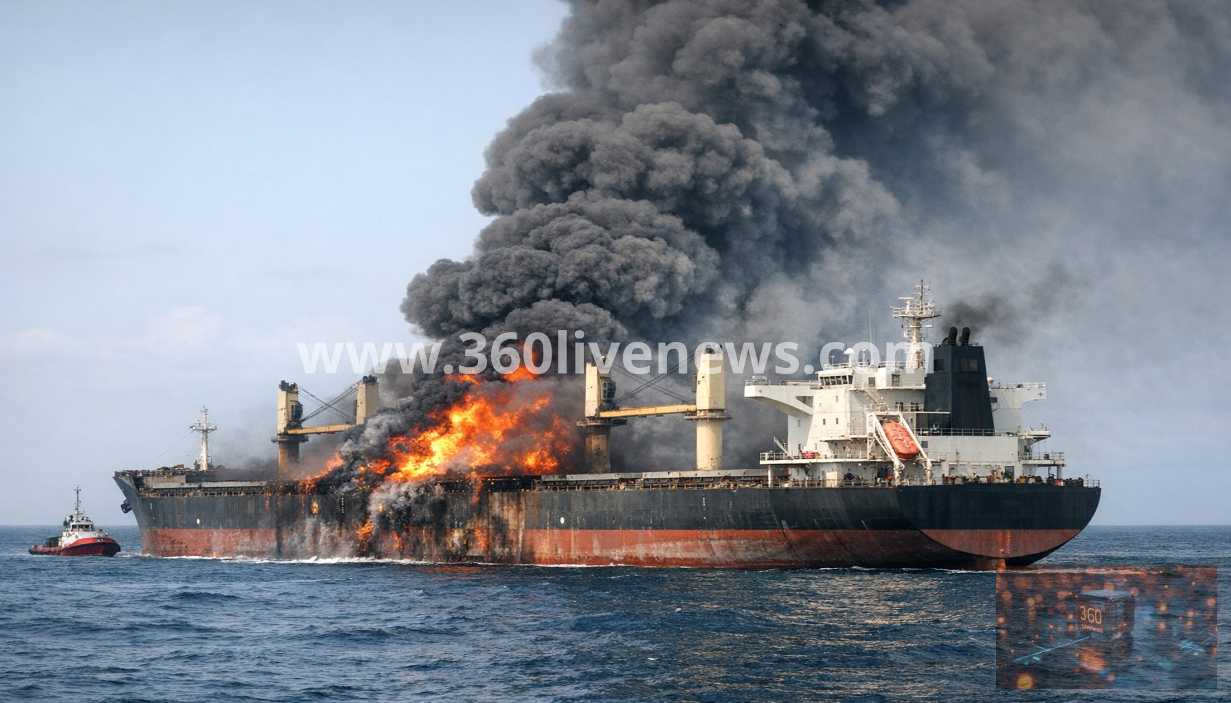 Explosion and fire aboard HMM Namu after Trump blames Iran
