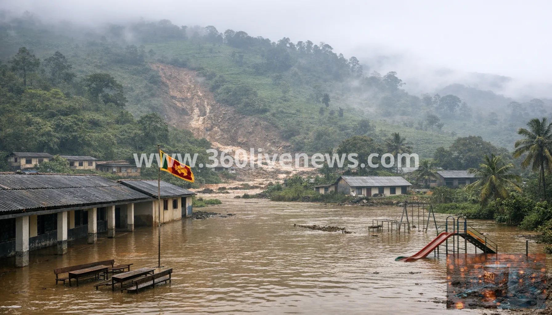 Sri Lanka closes schools as heavy rains trigger floods and mudslides