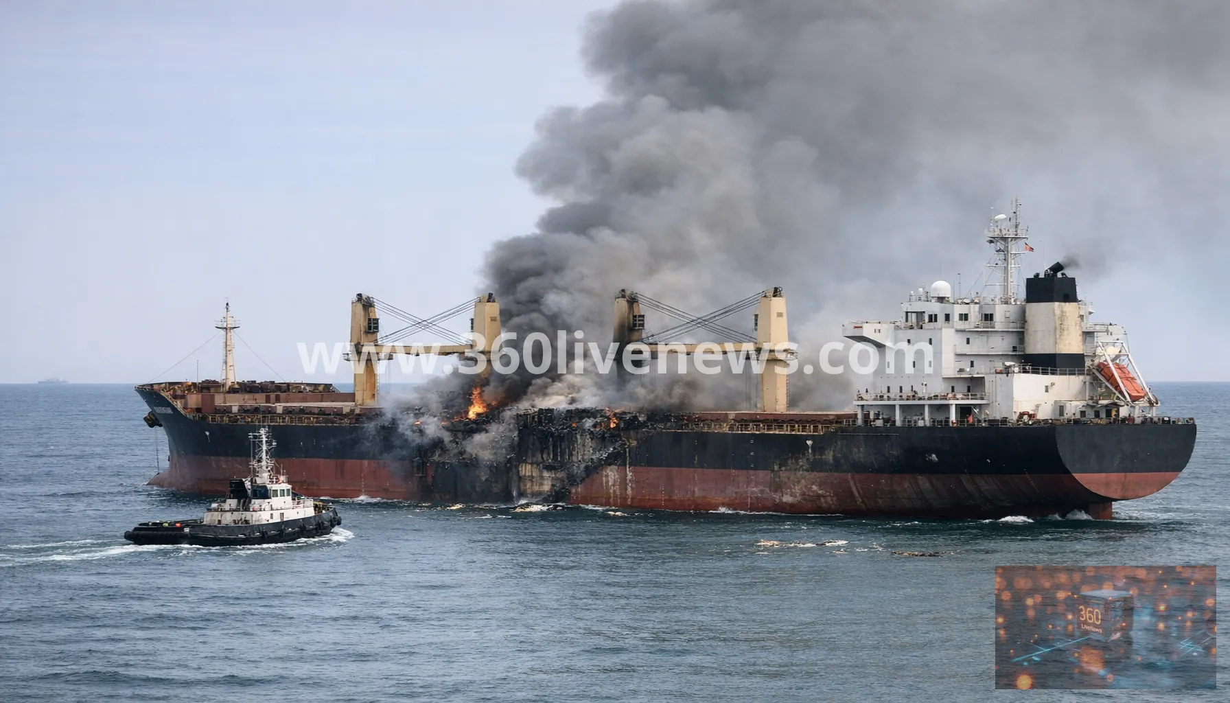 Suspected drone strike hits cargo ship Royad Mammadov in the Black Sea