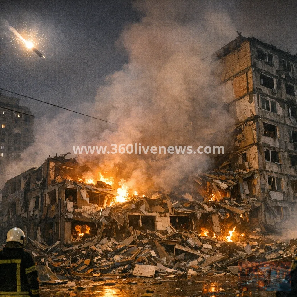 Russian ballistic missiles strike Kyiv, with drone attacks reported in Kharkiv