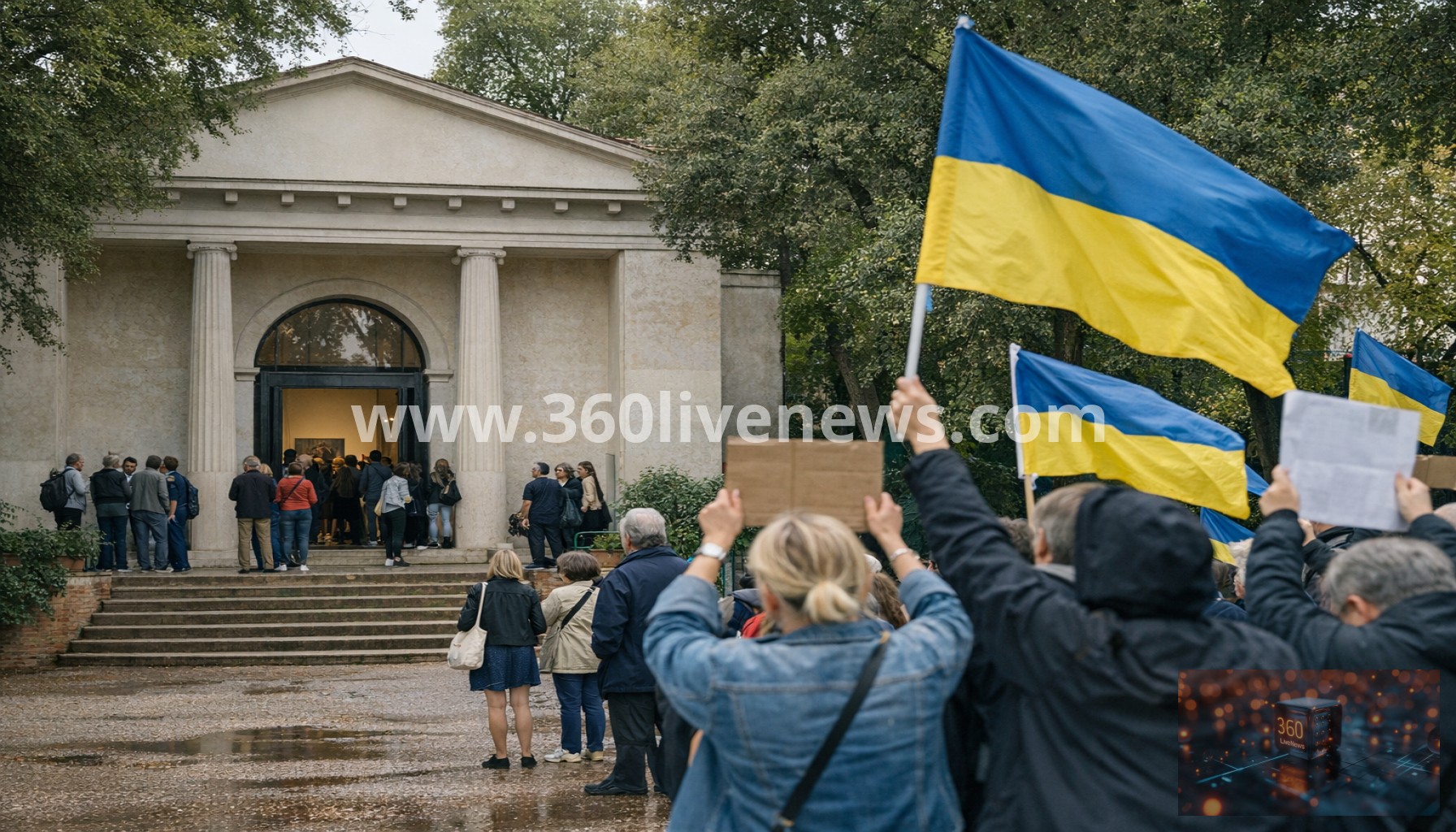 Russia reopens Venice Biennale pavilion amid protests