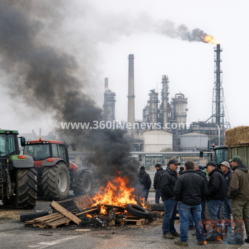 French farmers protest at Feyzin refinery over fuel and input costs