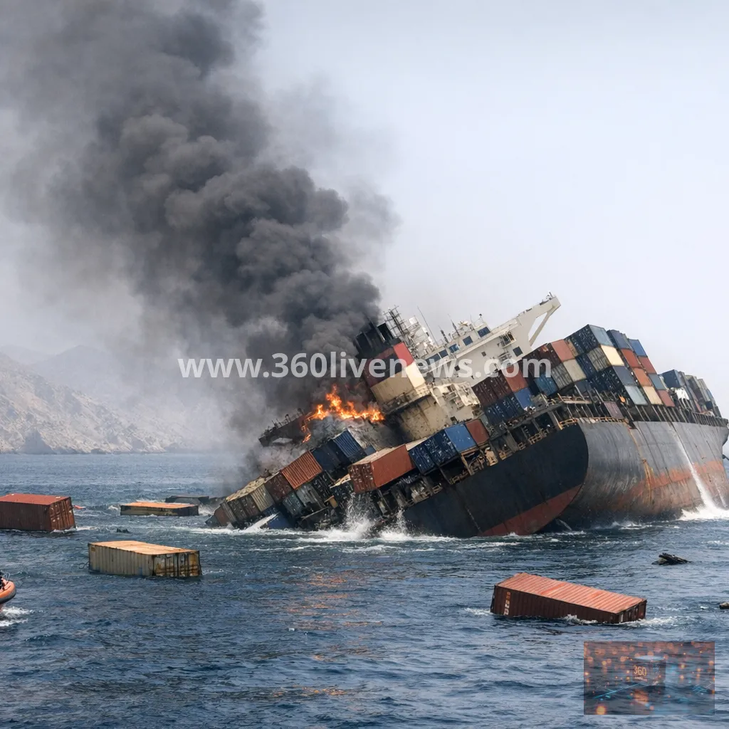 Singapore-flagged container ship sinks after projectile strike in Strait of Hormuz, with second vessel damaged