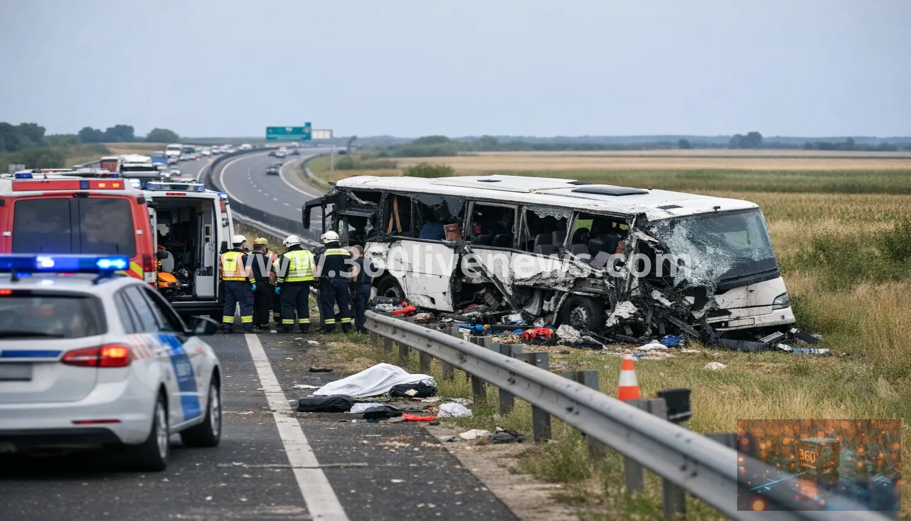 Twelve killed as tourist bus crashes on Hungary's M3 motorway near Mezokeresztes