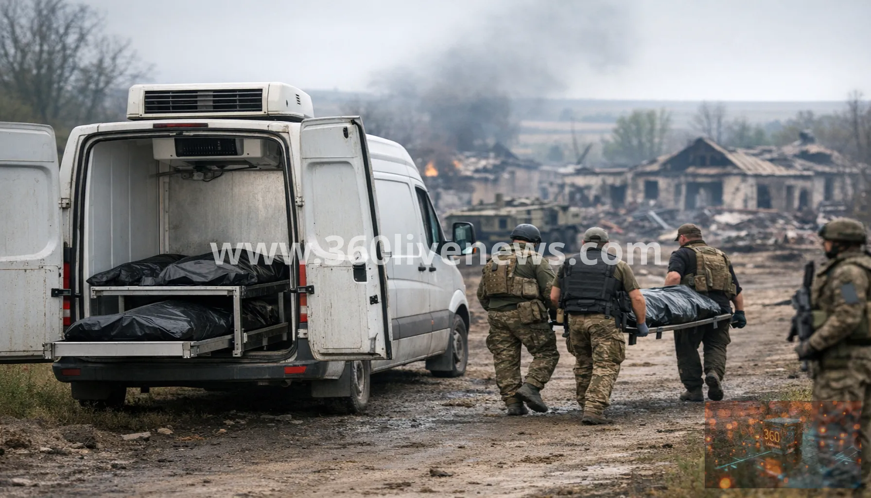 Ukraine volunteer team recovers bodies from front line in refrigerated van amid war