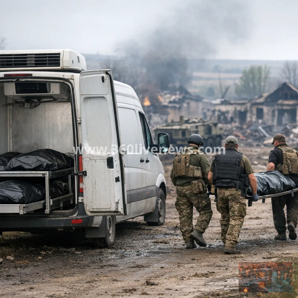 Ukraine volunteer team recovers bodies from front line in refrigerated van amid war