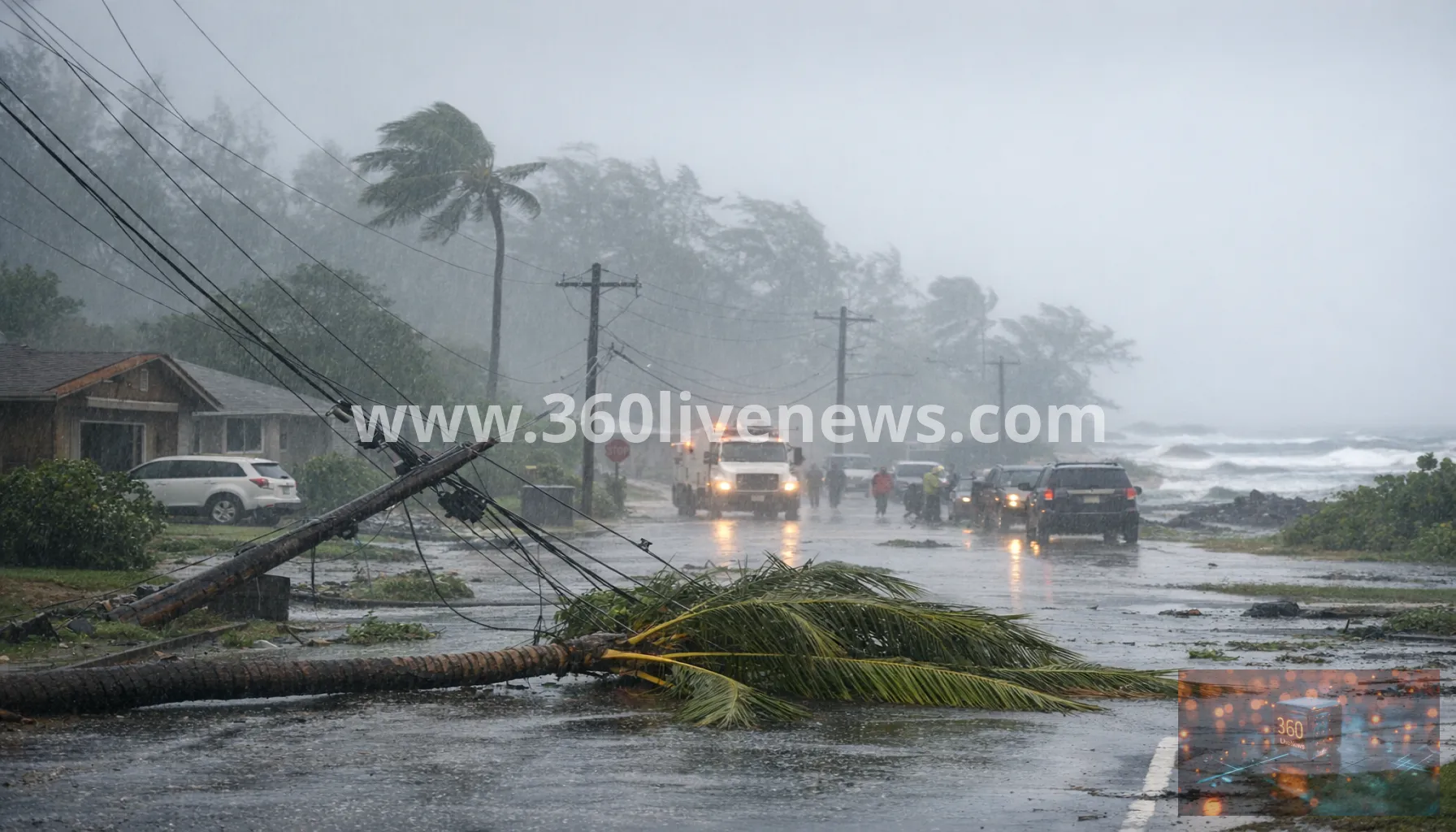 Hurricane Lowell lashes Kauai with outages and evacuations