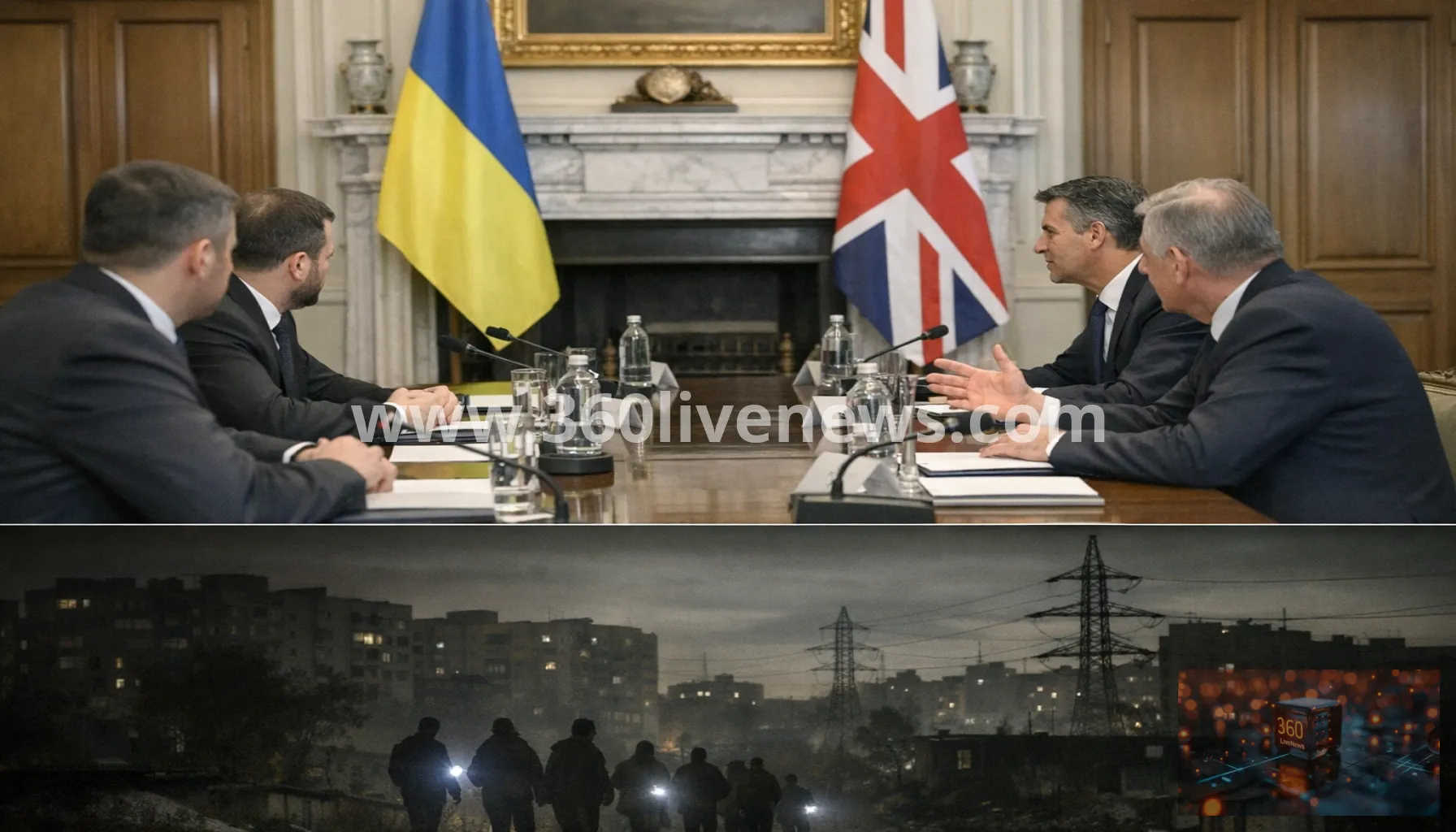Ukraine says 600,000 left without power as Zelensky meets UK leaders in London